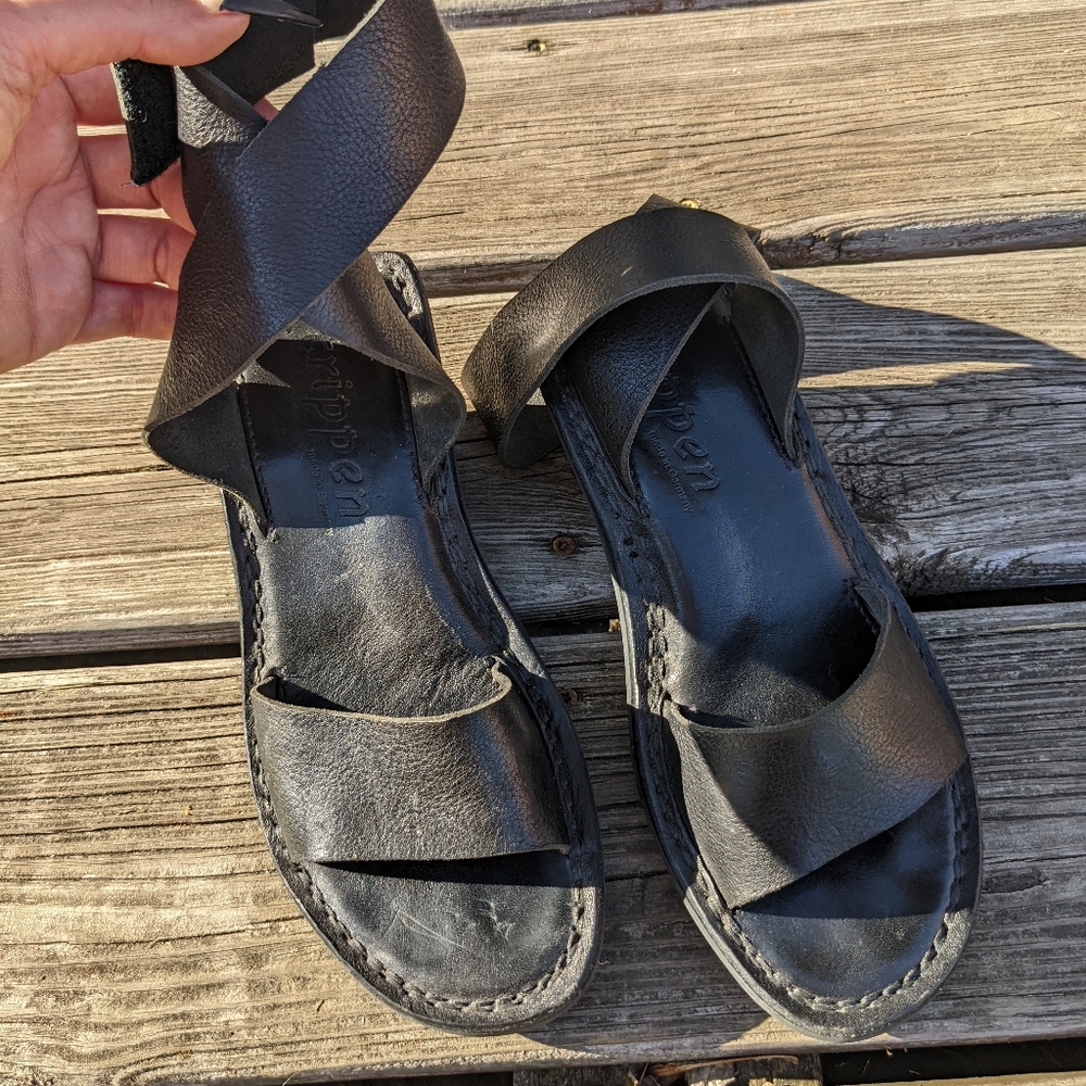 Trippen ankle wrap platform wedge sandals